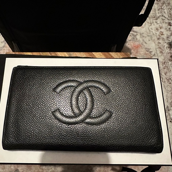 CHANEL Timeless Black Caviar Lambskin Long Zen Wallet - Picture 2 of 14